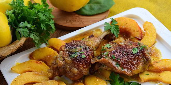 Рецепт жаркого из курицы с айвой