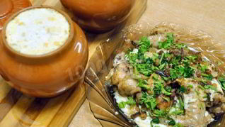 Рецепт Жаркого из курицы с грибами