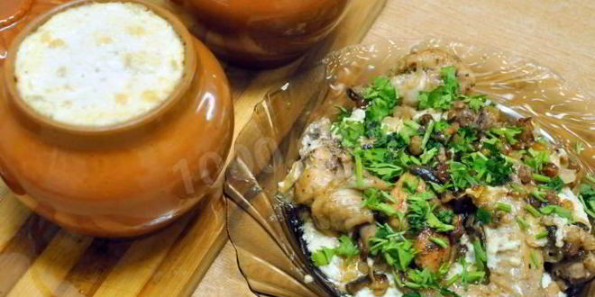 Рецепт жаркого из курицы с грибами