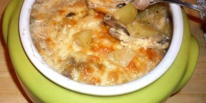 Шаг 4: жаркого из сердечек с грибами в горшочке