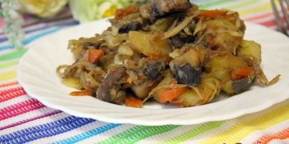 Шаг 7: жаркого из свинины с картофелем и сушеными грибами