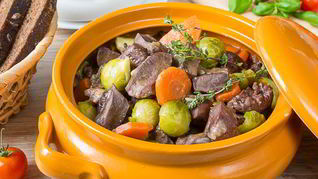 Рецепт Жаркого из свиного сердца с брюссельской капустой