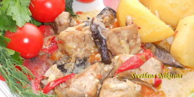 Рецепт жаркого с грибами в мультиварке