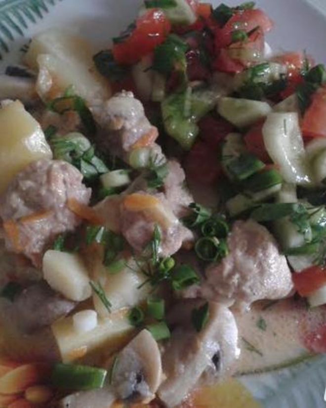 Рецепт жаркого с грибами в мультиварке