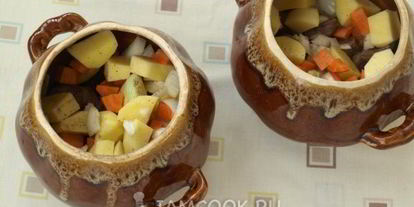 Шаг 5: жаркого с мясом в горшочках