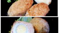 Рецепт Куриных зраз с яйцом и луком и Шотландское яйцо