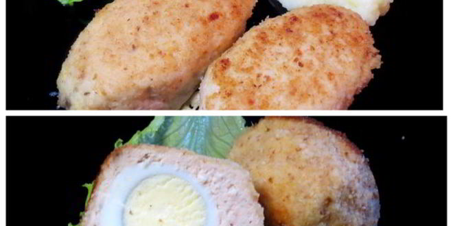 Рецепт Куриных зраз с яйцом и луком и Шотландское яйцо