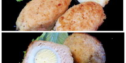 Шаг 17: куриных зраз с яйцом и луком и шотландское яйцо