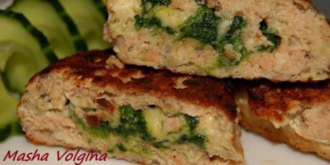 Рецепт зраз из горбуши с сыром и шпинатом