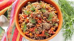 Рецепт Гречки по-купечески с фаршем в мультиварке