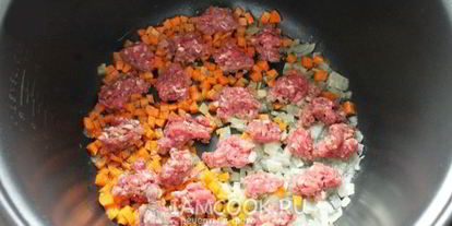 Шаг 4: гречки по-купечески с фаршем в мультиварке