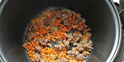 Шаг 5: гречки по-купечески с фаршем в мультиварке