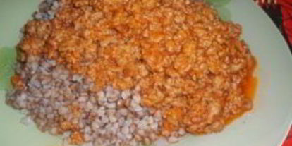 Шаг 4: гречки с фаршем на сковороде