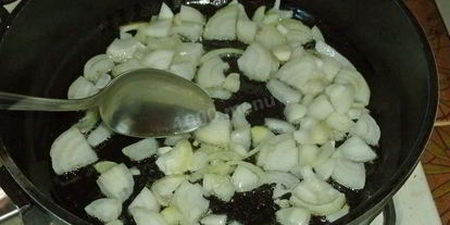 Шаг 3: гречки с грибами и лукома