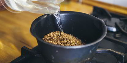 Шаг 1: гречки с грибами и овощами