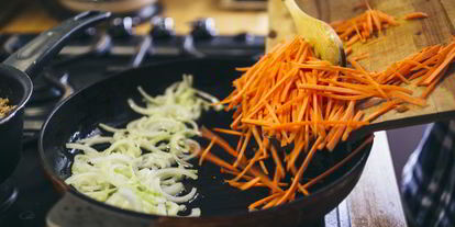 Шаг 3: гречки с грибами и овощами