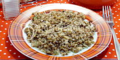Шаг 6: гречки с грибами