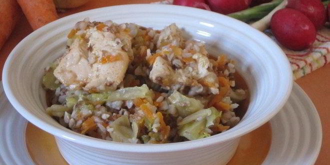 Рецепт гречки с курицей и капустой