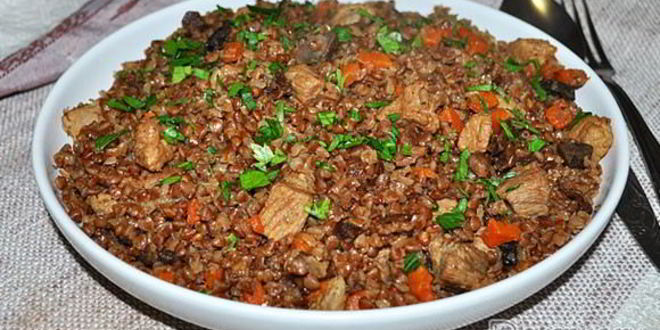 Рецепт Гречки с мясом и грибами в мультиварке