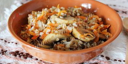 Шаг 9: гречки с шампиньонами