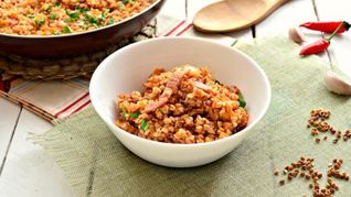 Рецепт Гречневой каши с беконом на сковороде