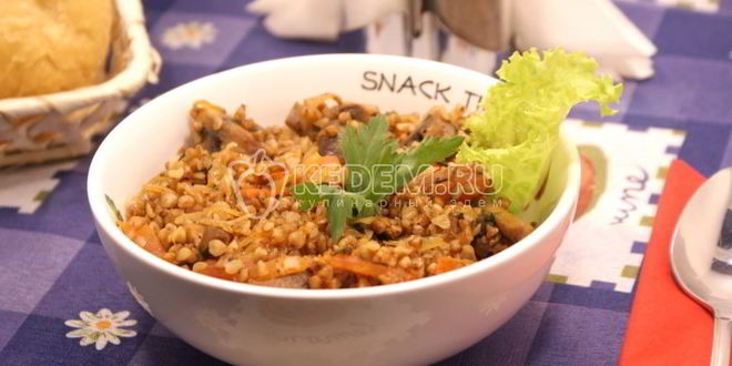 Рецепт гречневой каши с грибами и овощами