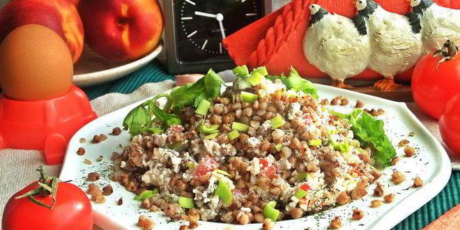 Рецепт гречневой каши с несладким творогом