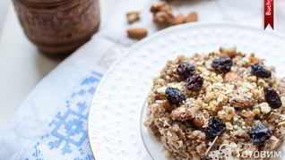 Рецепт Гречневой каши с яйцом, орехами и изюмом