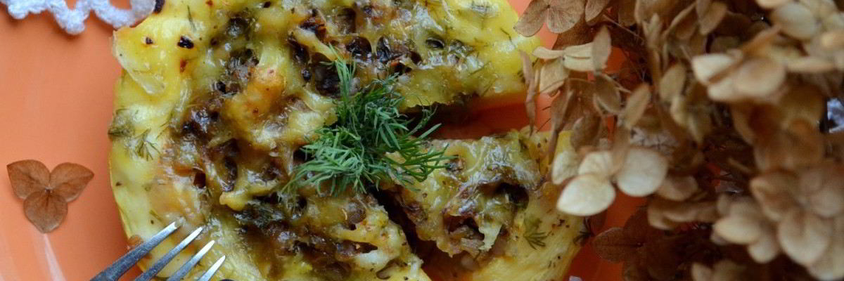 Рецепт Грибной каши в кабачке