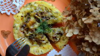 Рецепт Грибной каши в кабачке