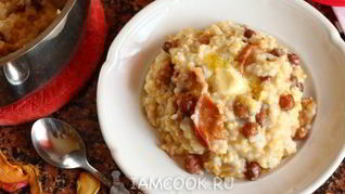 Рецепт Каши Дружба с сушеными яблоками и изюмом