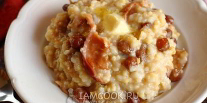 Шаг 12: каши дружба с сушеными яблоками и изюмом