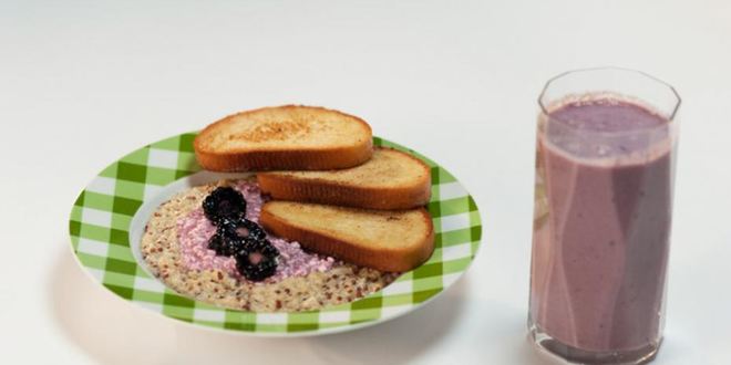 Рецепт Каши из киноа с ежевично-творожным кремом