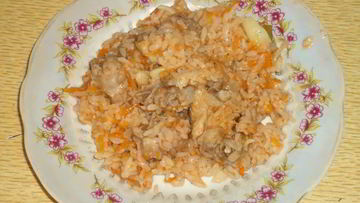 Рецепт Каши рисовой с курицей на воде