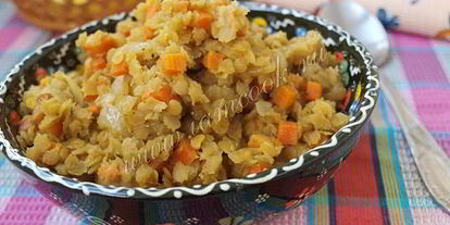 Шаг 8: каши из красной чечевицы с морковью и изюмом