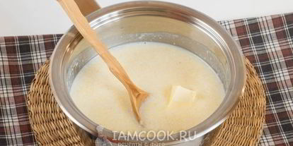 Шаг 5: кукурузной каши на воде с молоком