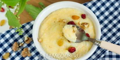 Шаг 6: кукурузной каши на воде с молоком