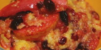 Шаг 6: кукурузной каши с грушей, изюмом и клюквой