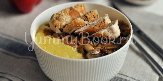 Рецепт кукурузной каши с курицей и грибами