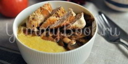 Шаг 8: кукурузной каши с курицей и грибами