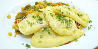 Шаг 7: кукурузной поленты с овощами