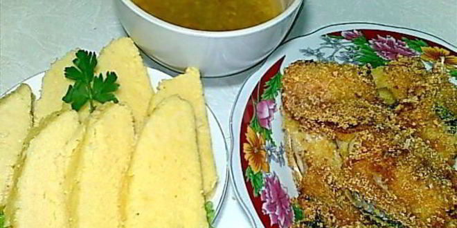 Рецепт мамалыги с муждеем и жареной рыбой