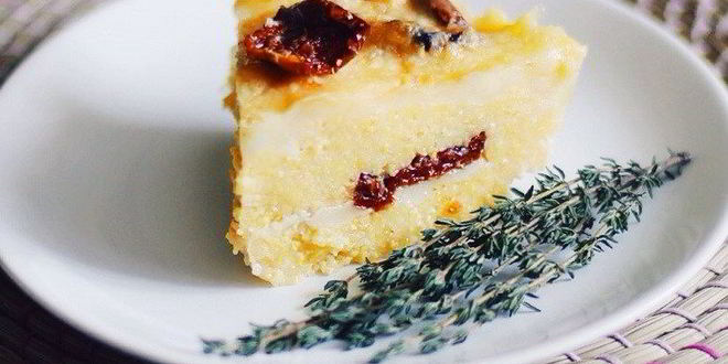 Рецепт Поленты с моцареллой, вялеными помидорами и пряными травами