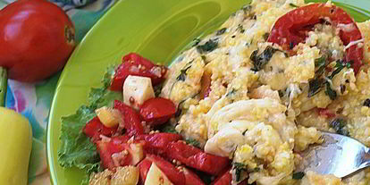 Шаг 4: поленты запеченной с помидорами и моцареллой