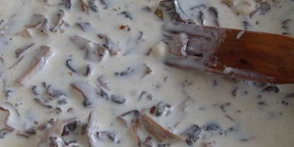 Шаг 9: поленты, жаренной с грибами и соусом дор блю