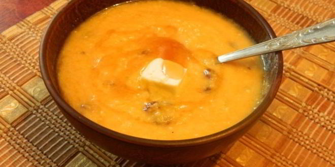 Рецепт Тыквенно-кукурузной каша на молоке