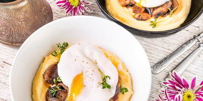 Шаг 8: утренней поленты с грибами и яйцом пашот