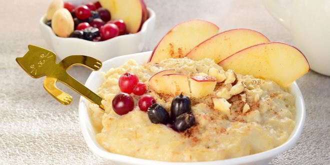 Рецепт датской овсянки с кусочками фруктов