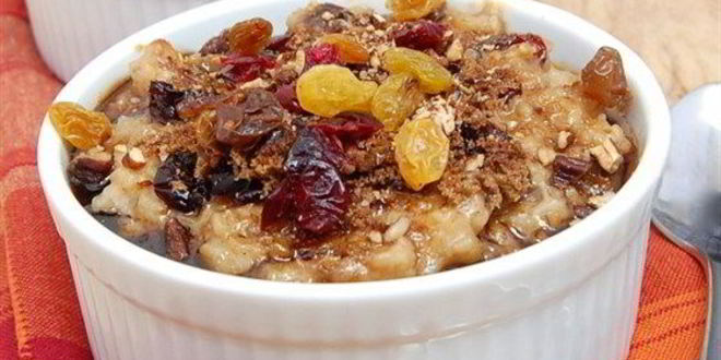 Рецепт ирландской овсяной каши с клюквой и изюмом