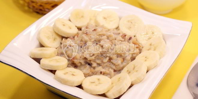 Рецепт овсяной каши с бананом
